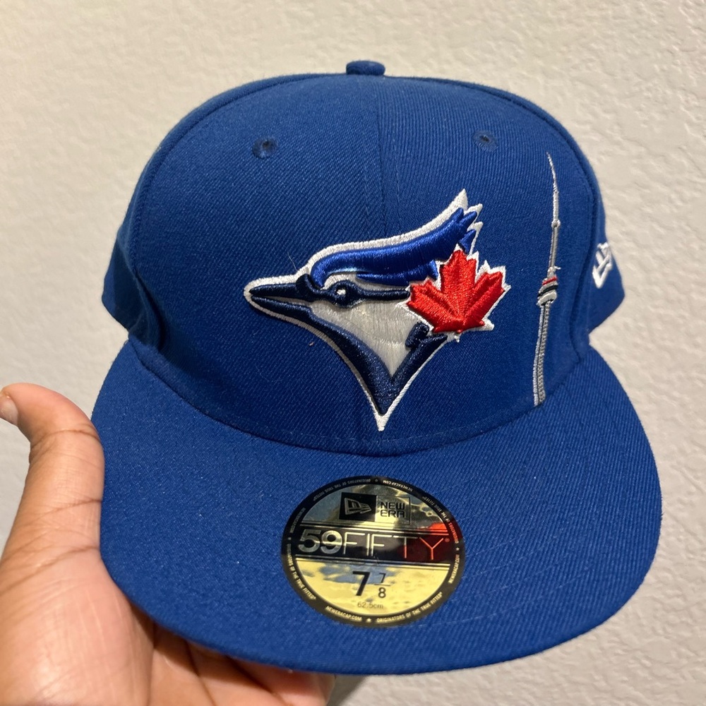 New Era Blue Cap with Embroidered Bird and Leaf